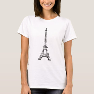 Camiseta Eiffel Tower, ladies Long Sleeved Fitted T