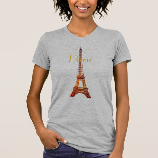 Camiseta Eiffel Tower Paris Textos