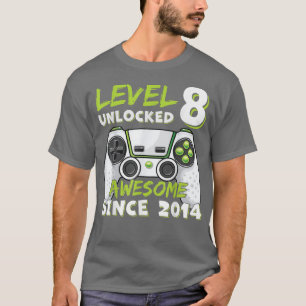 Camiseta Eight 8yr BDay Son Boy Funny Gamer 8th 8 Years Old