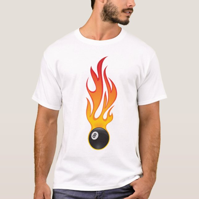 Camiseta eightballl llameante (Anverso)