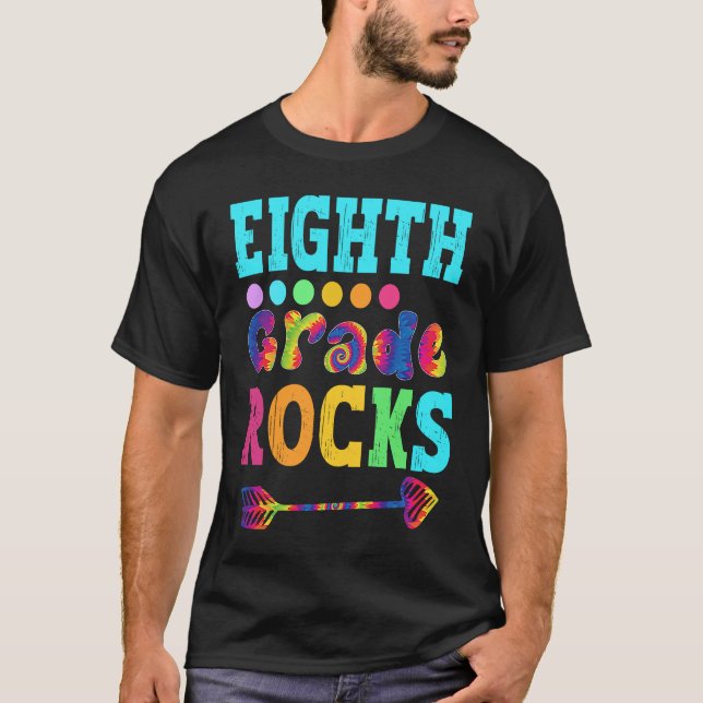 Camiseta Eighth Grade Rocks  Hello 8th Grade Back To School (Anverso)