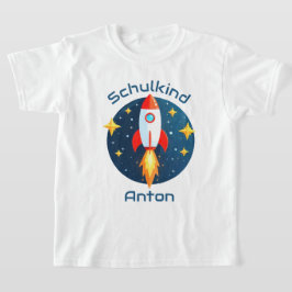 Camiseta Einschulung - Rakete gelbe Sterne - Schulkind |