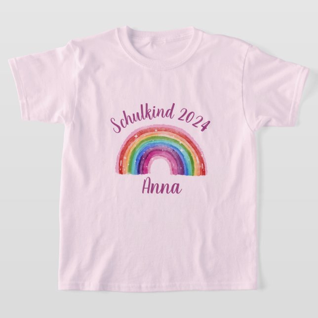 Camiseta Einschulung Schulkind 2026 - Sternchen Regenbogen  (Distribución)