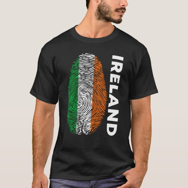 Camiseta Eire Fingerprint St Patrick's Day Bandera Irlandes (Anverso)
