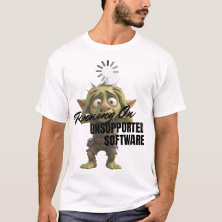 Camiseta Ejecutándose en software no compatible