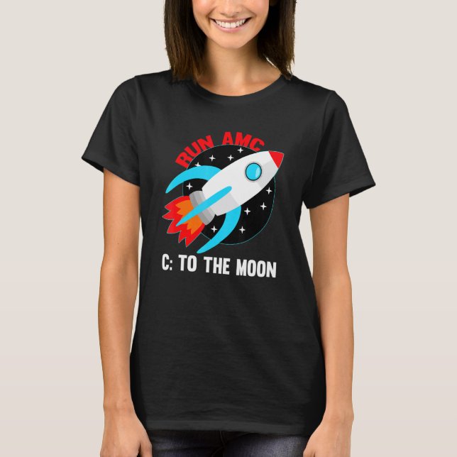 Camiseta Ejecutar AMC A La Luna (Anverso)