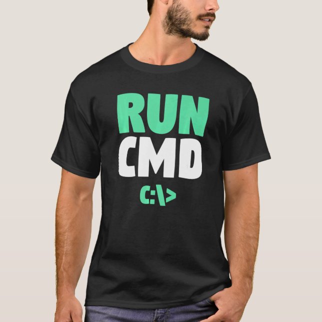 Camiseta Ejecutar CMD en el símbolo del sistema del program (Anverso)