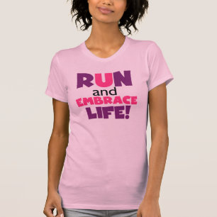 Camiseta Ejecutar Embrace Life Purple Pink
