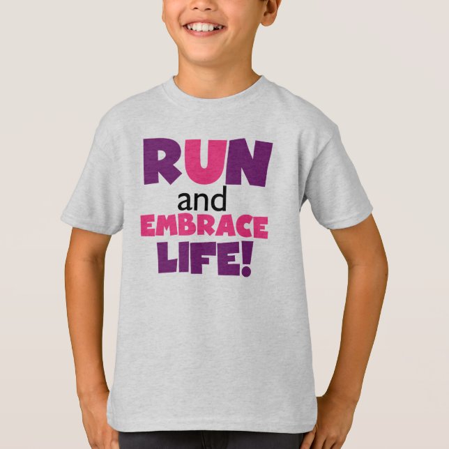 Camiseta Ejecutar Embrace Life Purple Pink (Anverso)