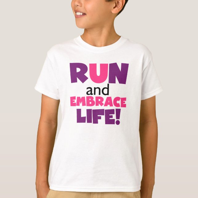 Camiseta Ejecutar Embrace Life Purple Pink (Anverso)