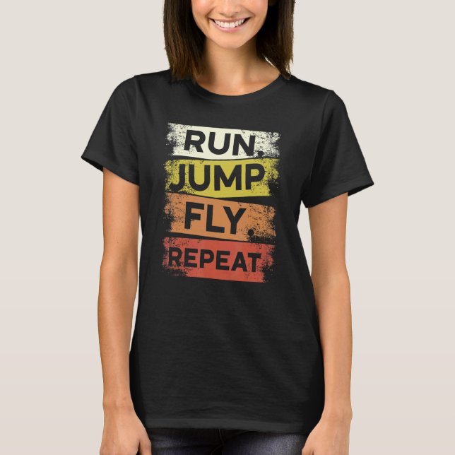Camiseta Ejecutar Jump Fly Repetir Parkour Free Running Fre (Anverso)