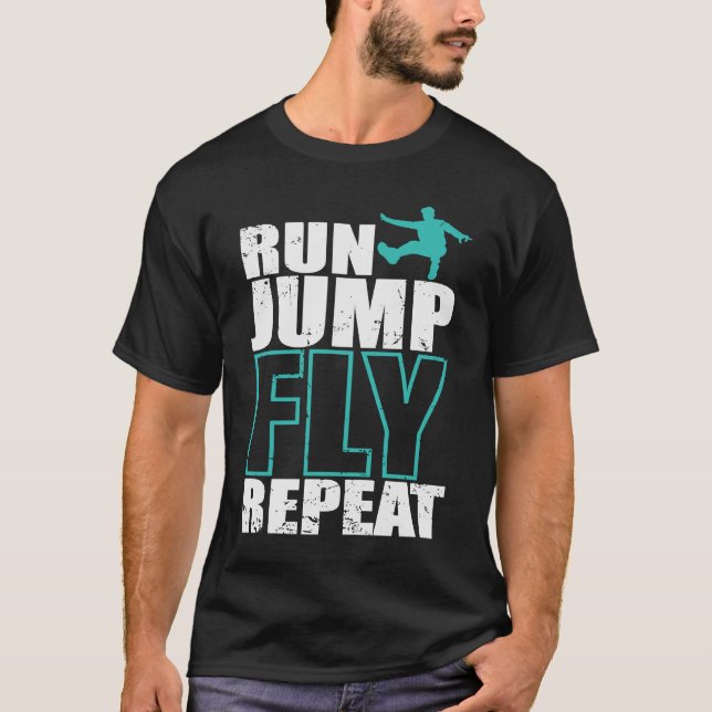Camiseta Ejecutar Jump Fly Repetir Parkour Sport Training (Anverso)