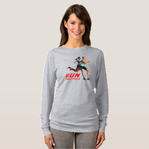 Camiseta Ejecutar juntos   Larga manga de las mujeres