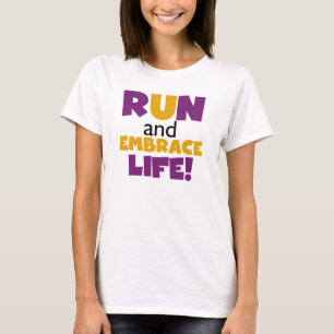 Camiseta Ejecutar la vida del embrión morado amarillo