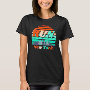 Camiseta Ejecutar Nueva York Sunrise City Silhouette Celebr