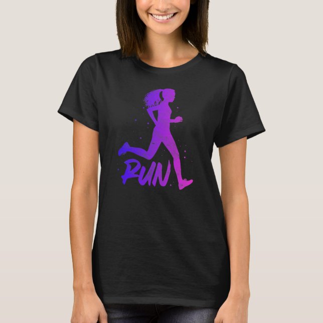 Camiseta Ejecutar pista de maratón de Chica en ejecución y  (Anverso)