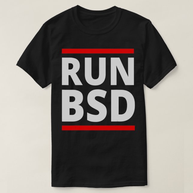 Camiseta Ejecutar sistemas BSD Administrador de computadora (Diseño del anverso)