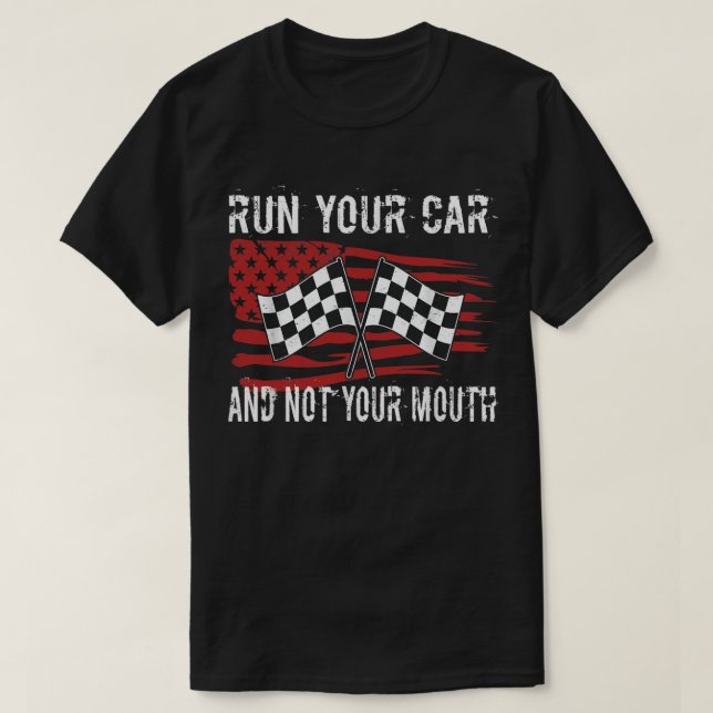 Camiseta Ejecute su coche, no su mochila, arrastre su Carre (Diseño del anverso)