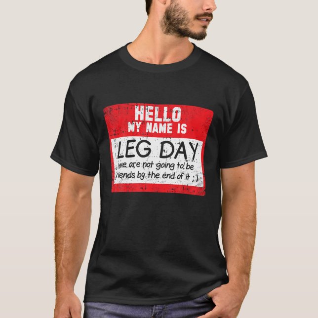 Camiseta Ejercicio de entrenamiento en el día de la pierna  (Anverso)