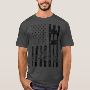 Camiseta Ejercicio de fitness de gimnasio con bandera estad