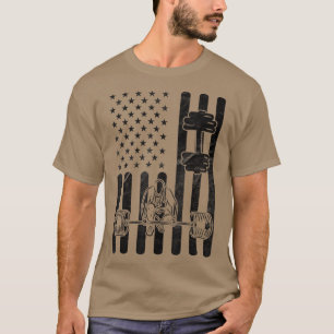 Camiseta Ejercicio de fitness de gimnasio con bandera estad