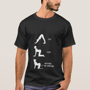 Camiseta Ejercicio de pilates Unicornio de vaca de gato de