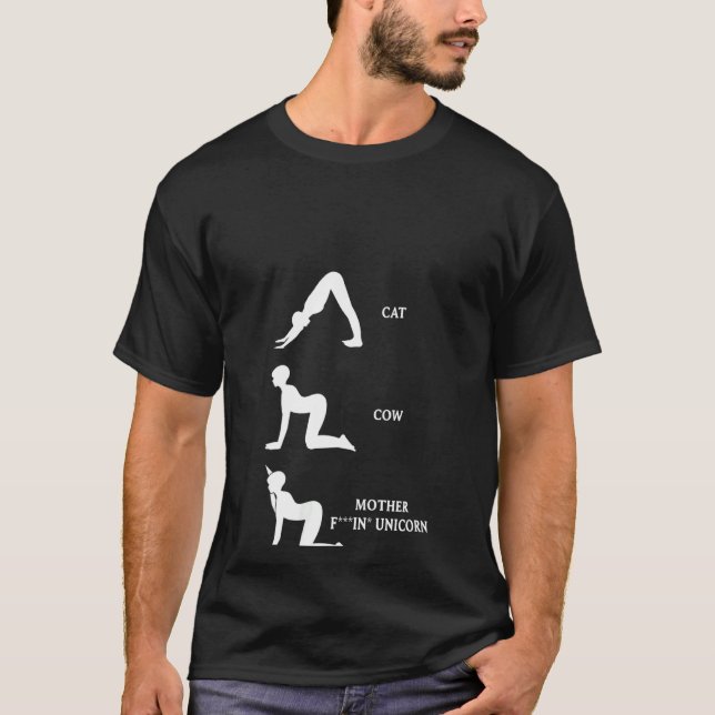 Camiseta Ejercicio de pilates Unicornio de vaca de gato de  (Anverso)