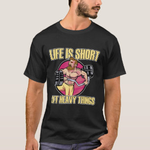Camiseta Ejercicio del gimnasio Lift Heavy Barbell Plates W