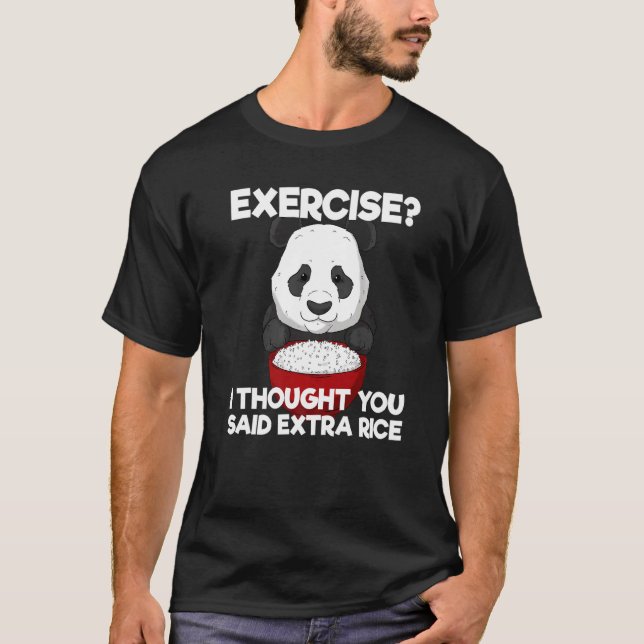 Camiseta Ejercicio Extra Rice Panda Pun Formación Lazy Work (Anverso)