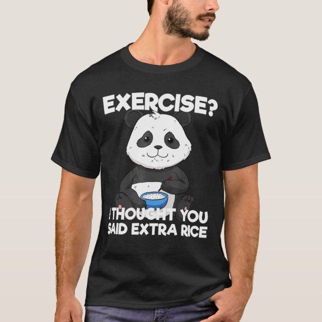 Camiseta Ejercicio Extra Rice Panda Pun Formación Lazy Work (Anverso)