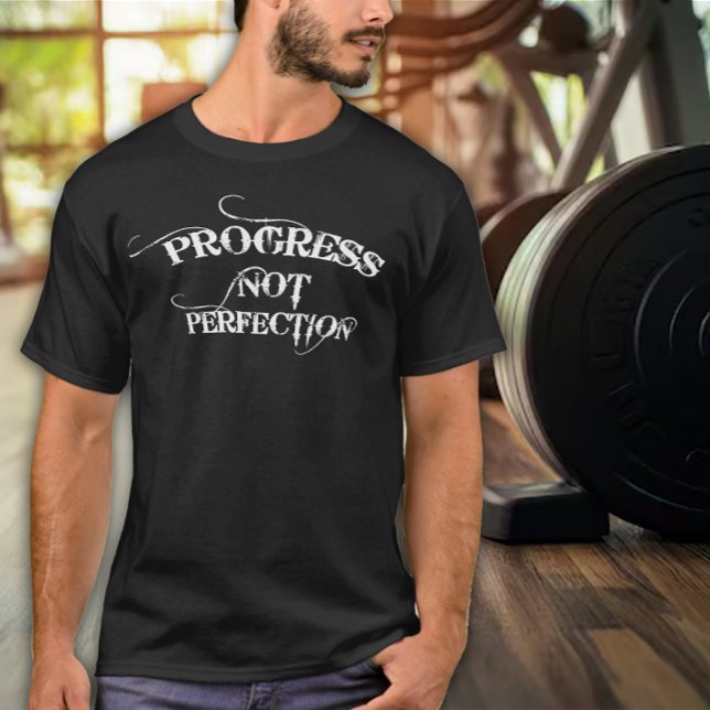 Camiseta Ejercicio para Hombres Progreso no Perfección (Subido por el creador)