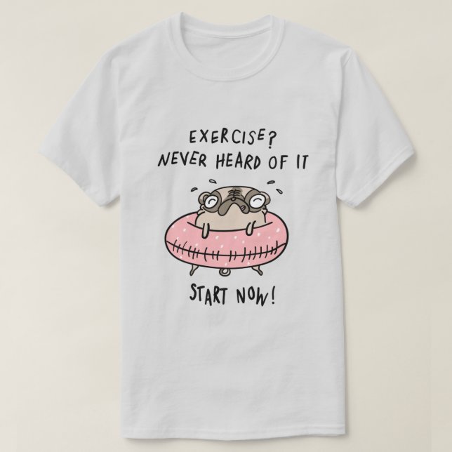Camiseta Ejercicio Pug (Diseño del anverso)