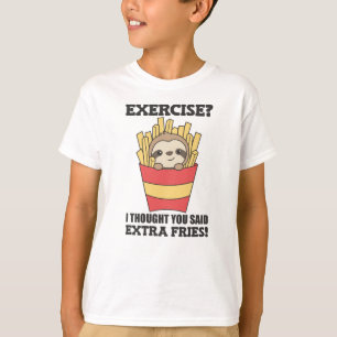 Camiseta Ejercicio Que Pensé Que Dijiste Fries Graciosa Slo