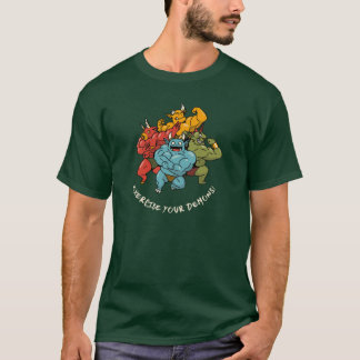 Camiseta Ejercita Tus Demonios Amigo Gimnasio Fitness Bodyb