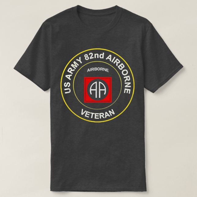 Camiseta Ejército 82ª División Aérea Paratrooper Veterano F (Diseño del anverso)