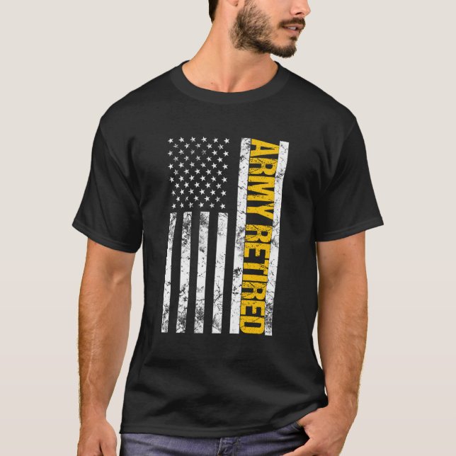 Camiseta Ejército de Bandera de Estados Unidos retirado (Anverso)