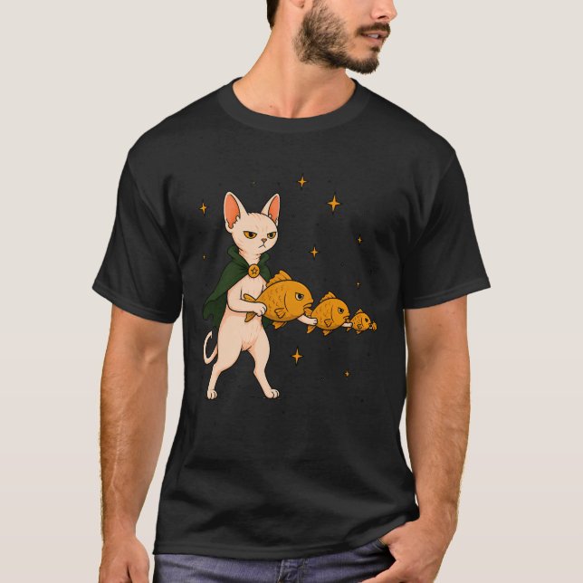 Camiseta Ejército de Gatos Sphynx Peces (Anverso)