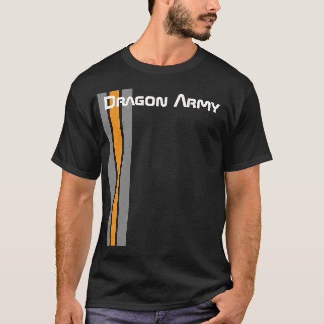 Camiseta Ejército del dragón del juego de Ender (negro) (Anverso)