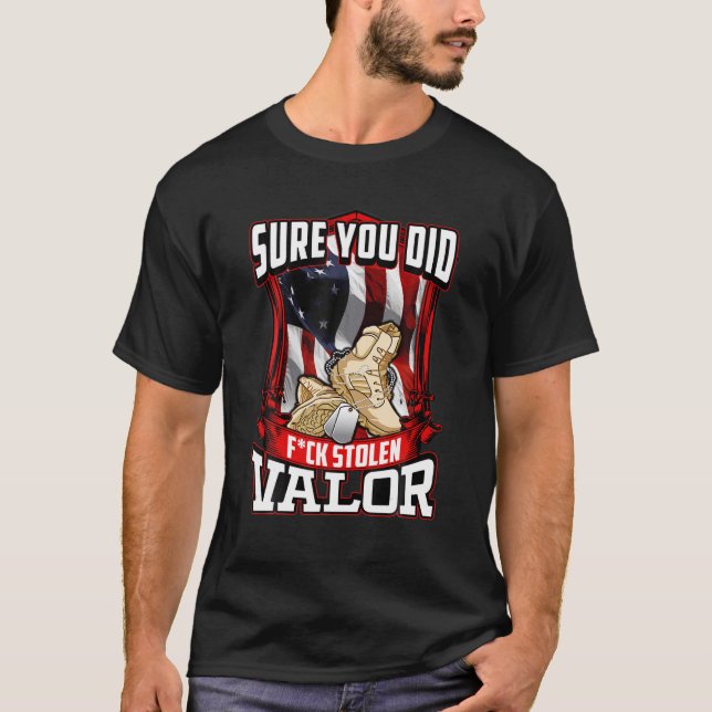 Camiseta Ejército Orgulloso contra el valor robado de la ba (Anverso)
