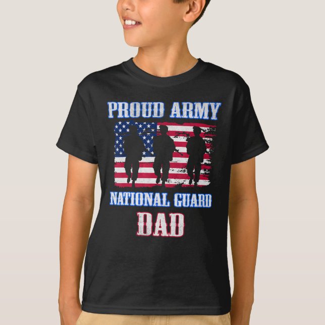 Camiseta Ejército Orgulloso Guardia Nacional Papá Veterano  (Anverso)