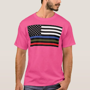 Camiseta Ejército Policial Y Bandera De Fuego