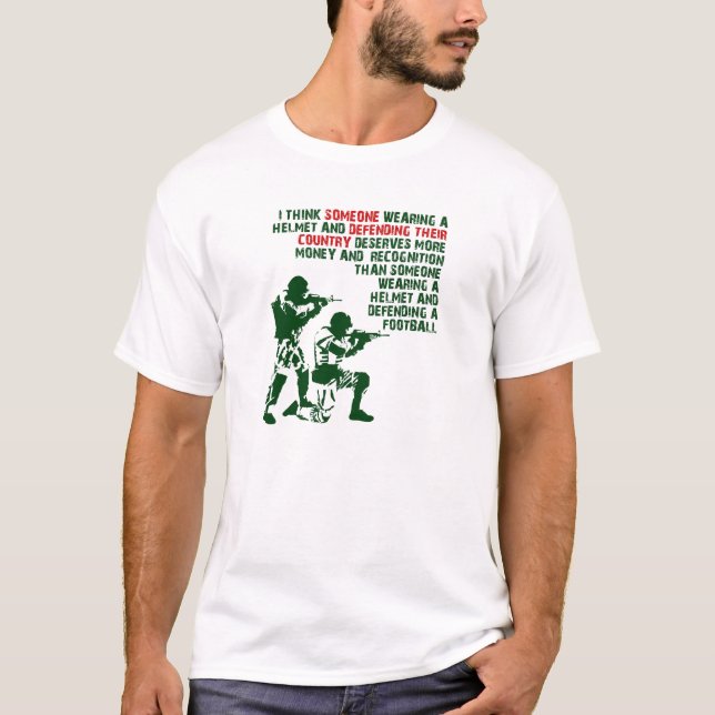 Camiseta Ejército Sobre Deportes Divertido (Anverso)