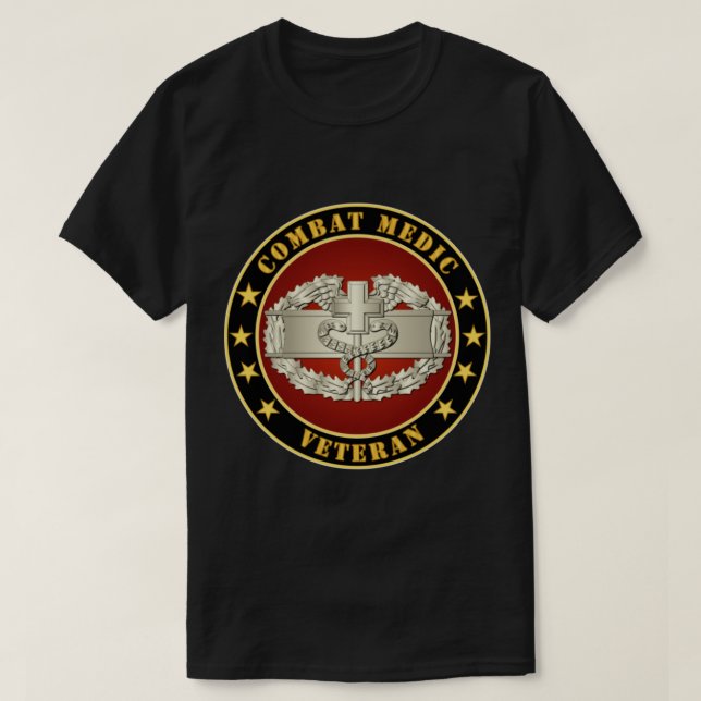 Camiseta Ejército Veterano Médico de Combate - Veterano Méd (Diseño del anverso)