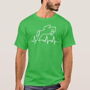 Camiseta EKG Amor Caballo Saltando Pulso de latido ecuestre