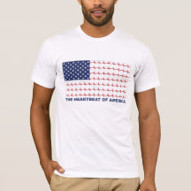 EKG ECG líneas bandera de los Estados Unidos Heart