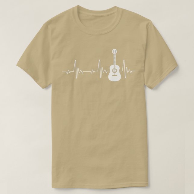 Camiseta EKG Guitar Heartbeat Guitarra Jugadora Musicales M (Diseño del anverso)
