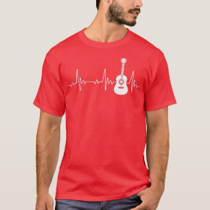 Camiseta EKG Guitar Heartbeat Guitarra Jugadora Musicales M