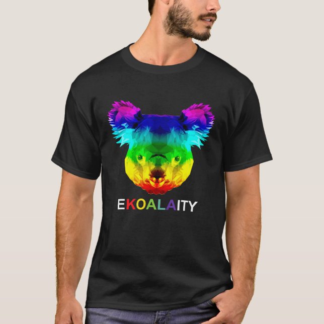 Camiseta Ekoalaity Cute Koala Oso Gay Lgbt Orgullo Arcoiris (Anverso)
