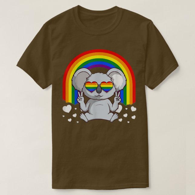 Camiseta EKOALAITY Koala Rainbow Heart Sunglasses Pride Mon (Diseño del anverso)