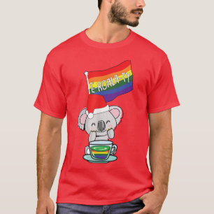 Camiseta Ekoalaty Christmas Cute LGBTQ Gay Pride Flag Xmas